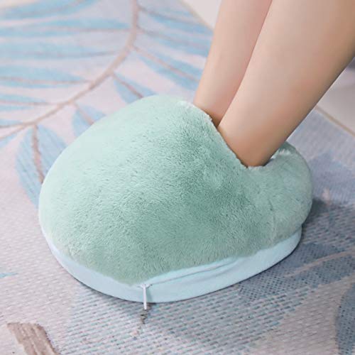 Fdit Socialme-EU Calentador de Pies Cojín Calentador Eléctrico USB para Invierno Oficina Calentadores Zapatillas Calmar Dolor Terapia de Calor 5V 50 ℃ -60 ℃(Azul Claro)