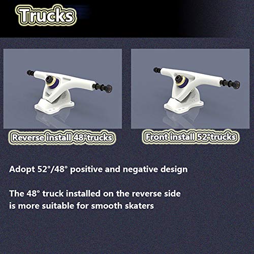 FDQNDXF Patineta Completa Longboard Cruiser, Consejo Profesional de poliéster con Ruedas y de Alta Velocidad CEOX Rodamientos, bambú Junta de Arce Tabla de la Plataforma Retroceso,Naranja