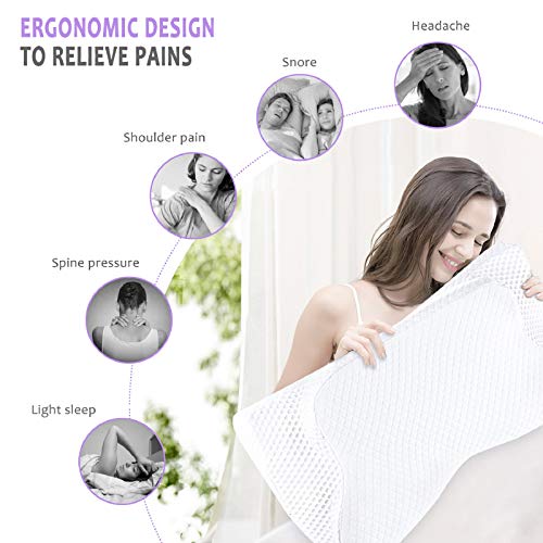 Feagar Almohada Cervical para Dormir de Lado - Almohadas Viscoelasticas para Cuello, Almohadas para Dormir de Lado, Boca Abajo/Arriba