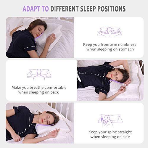 Feagar Almohada Cervical para Dormir de Lado - Almohadas Viscoelasticas para Cuello, Almohadas para Dormir de Lado, Boca Abajo/Arriba