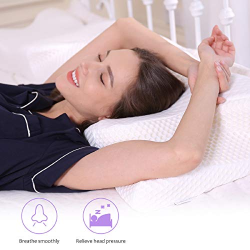 Feagar Almohada Cervical para Dormir de Lado - Almohadas Viscoelasticas para Cuello, Almohadas para Dormir de Lado, Boca Abajo/Arriba