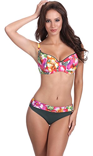 Feba Bikinis Conjunto Tops y Bragas Trajes de Baño 2 Piezas Bañadores Ropa Verano Mujer2L2N1 (Patrón-416, EU Cup 75E/Bottom 38 (ES 90E/40))