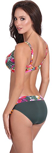 Feba Bikinis Conjunto Tops y Bragas Trajes de Baño 2 Piezas Bañadores Ropa Verano Mujer2L2N1 (Patrón-416, EU Cup 75E/Bottom 38 (ES 90E/40))