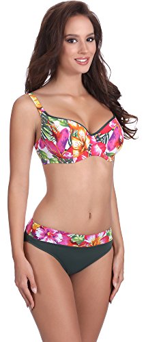 Feba Bikinis Conjunto Tops y Bragas Trajes de Baño 2 Piezas Bañadores Ropa Verano Mujer2L2N1 (Patrón-416, EU Cup 75E/Bottom 38 (ES 90E/40))
