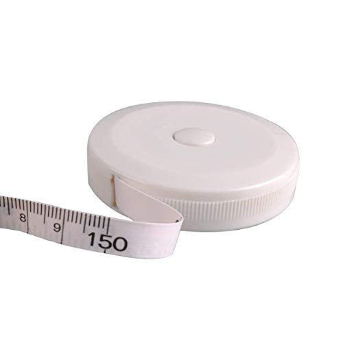 Febbya Cinta Métrica, Cinta retráctil de Doble Escala Cinta de medición Flexible de 5 Piezas con Botón de Retroceso para Medir el Cuerpo Ropa Pérdida de Peso 150 cm / 60 Pulgadas