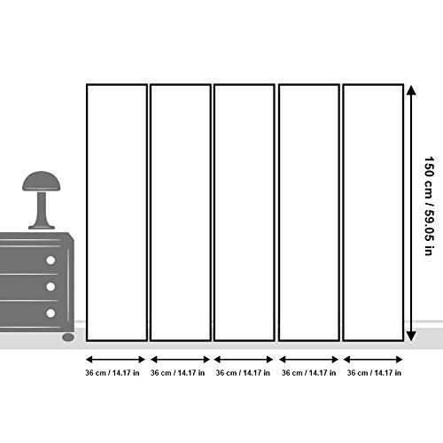 Feeby – Biombo – Biombo decoratiovos – Decoration Cuarto – Elementos Decorativos Salon – Biombo - a una Cara - de 5 Piezas - 180x150 cm - Mayuko Miura - Abstracción De Color Blanco Azul Verde