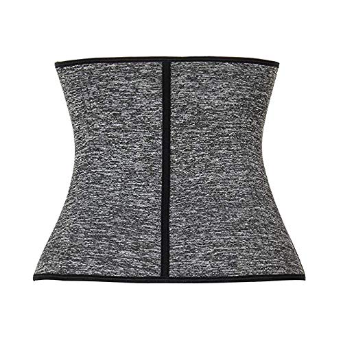 FeelinGirl 9 Aceros Deshuesados Látex Corsé de Entrenamiento Transpirable para Mujer Faja Lumbar Gris S/ES 34-36