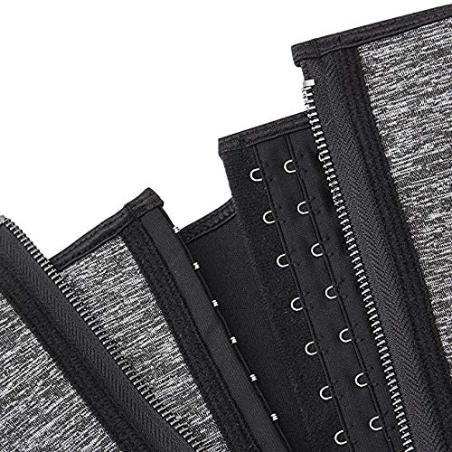 FeelinGirl 9 Aceros Deshuesados Látex Corsé de Entrenamiento Transpirable para Mujer Faja Lumbar Gris S/ES 34-36