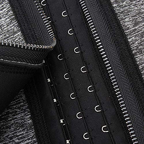 FeelinGirl 9 Aceros Deshuesados Látex Corsé de Entrenamiento Transpirable para Mujer Faja Lumbar Gris S/ES 34-36