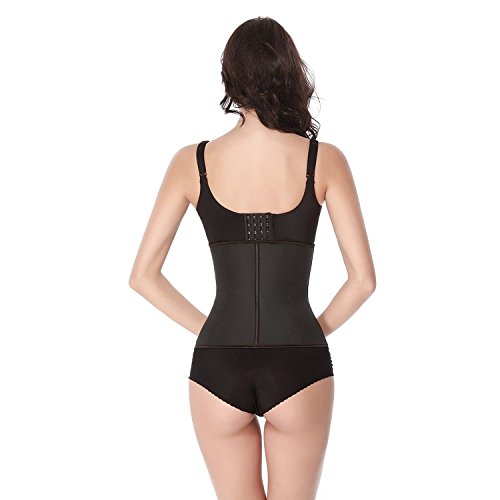 FeelinGirl 9 Aceros Deshuesados Látex Corsé de Entrenamiento Transpirable para Mujer Faja Lumbar Negro S/ES 34-36