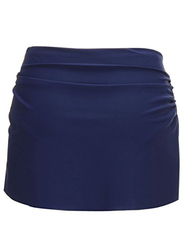 FeelinGirl Falda de Baño con Bragas Diseño de Borla para Mujer Bikinis Braguitas Piscina Lazo-Azul XL:Talla-44