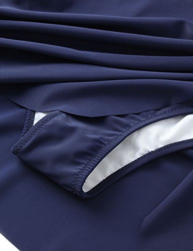 FeelinGirl Falda de Baño con Bragas Diseño de Borla para Mujer Bikinis Braguitas Piscina Lazo-Azul XL:Talla-44