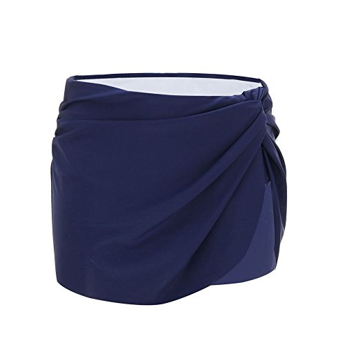 FeelinGirl Falda de Baño con Bragas Diseño de Borla para Mujer Bikinis Braguitas Piscina Lazo-Azul XL:Talla-44