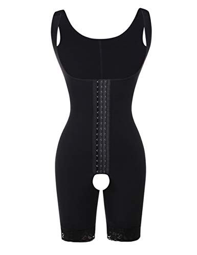 FeelinGirl Mujer Faja Reductora Chaleco sin Costura Corsé Bustier Ajustable Tirantes Faja Aabdominal Negro S/Talla 34-36