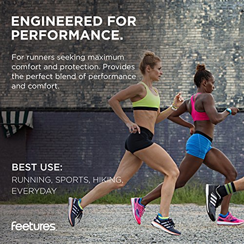 Feetures - Elite Ultra Light - No Show Tab - Calcetines Deportivos para Correr para Hombres y Mujeres - Negro - Talla Mediana