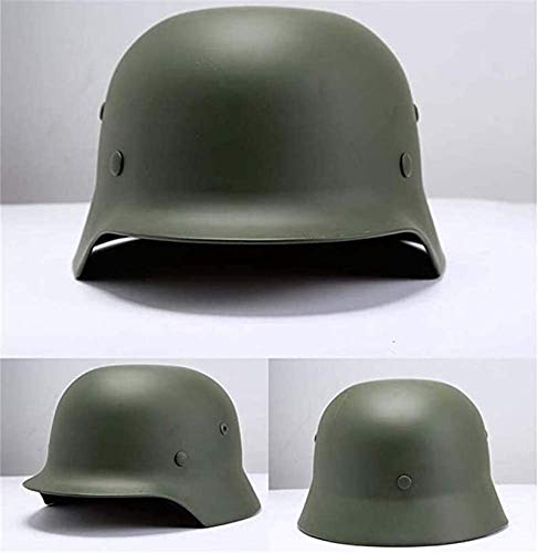 Feeyond WW2 Ejército De Élite Alemán M35 M1935 Casco, Los Fans del Ejército De Acero Puro Película Y Accesorios De Televisión De Protección Anti-Riot,Negro
