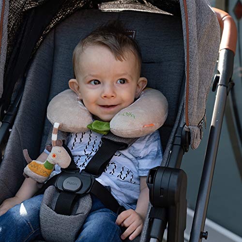 Fehn 059267 - Cojín cervical con sonajero, diseño de jirafa