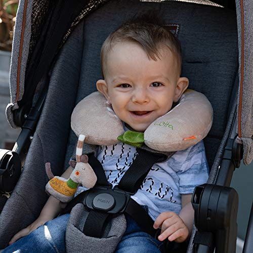 Fehn 059267 - Cojín cervical con sonajero, diseño de jirafa