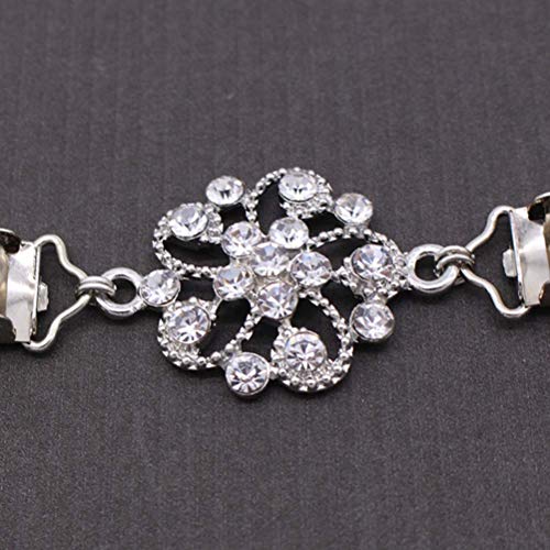 FENICAL 4pcs Vintage Clips de cadena Suéter Cadena Ropa Enlace Hebilla Cardigan Clip para ropa de vestir