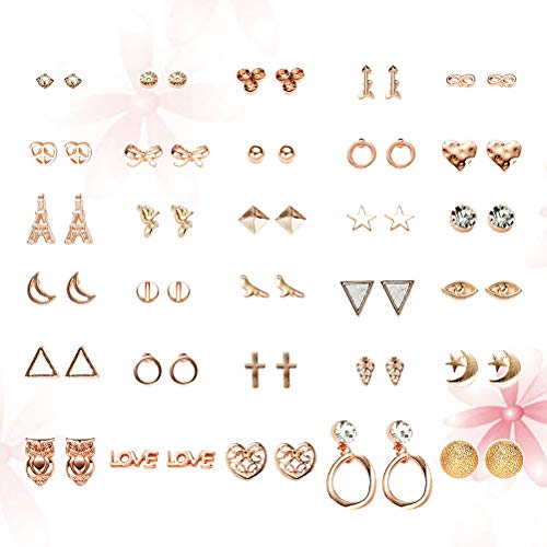 FENICAL Ear Stud Pendientes pequeños y Frescos con Forma de Estrella Animal en Forma de Estrella Anillos de Orejas con 30 Pares