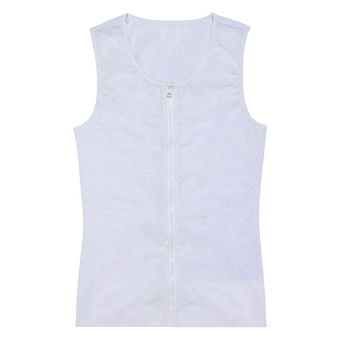 FEOYA - Camiseta sin Mangas Interior para Hombre Reductora Moldeadora Talla Grande para Verano Otoño Primavera Apto para Boda Fiesta Oficina - Blanco - XXL