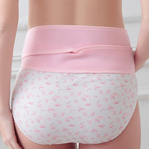FEOYA - Faja Premamá Cinturón Banda de Maternidad del Vientre Moldeadora Transpirable Elástico Firme Apoyo Prenatal Postparto - Rosa - L