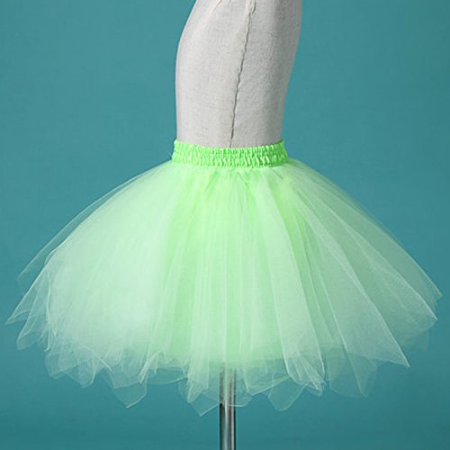 FEOYA Niñas Falda de Tul Tutú Clásica de Ballet para Disfraz Halloween Fiesta, Color Verde