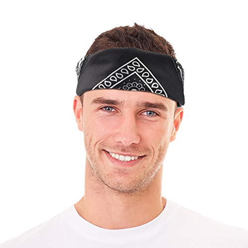 FEPITO 10 piezas Paisley Bandanas Pañuelos de vaquero surtidos Unisex Novedad Estampado de la cabeza Envoltura Bufanda Pulsera para adultos y niños (10 colores)