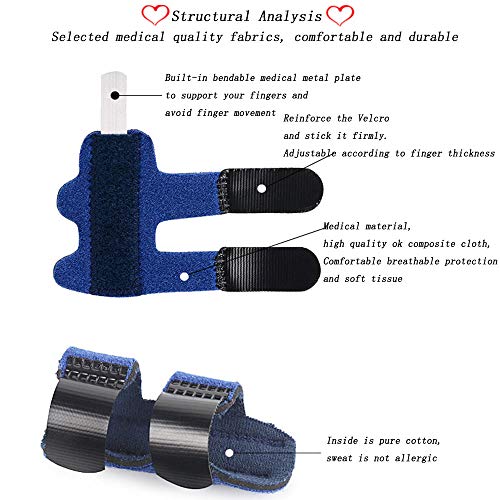 Férula para Dedos,Correa de Fijación Ajustable con Soporte De Aluminio Incorporado Para Liberar el Tendón del Dedo y Aliviar el Dolor