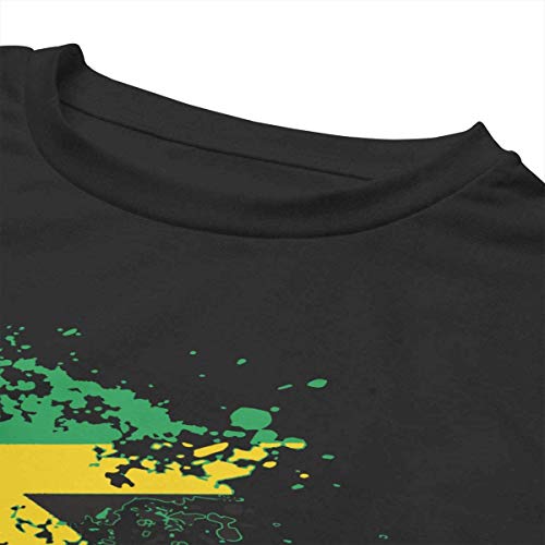 fffdaww Jamaica Flag Ink Spatter Womens Crop Tops Short Sleeve T Shirt, Basal Tops tee for Summer Gym
