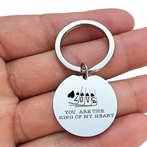 FGHHT Llaveros Grabados Esposo Esposa Llaveros Novio Novia Regalos. Eres el Rey de mi corazón Key Charms Regalos de Boda