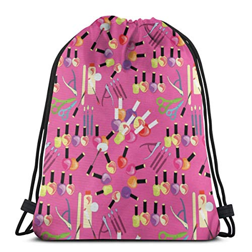 fgjfdjj Productos cosméticos de Belleza con Esmalte de uñas Juego de manicura Cuidado Cuerda Bolsa Gimnasio Saco Mochila Deportiva Mujeres Hombres Divertido Práctico Cómodo Robusto Cordón