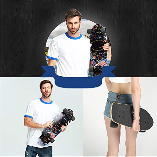 FGKING Monopatín para niños Adultos, Tabla monopatín, 27" Completo Principiante Pro Monopatín, Trucos de Madera de Arce patín Regalo para los niños Femeninos 5 hasta Años de Edad,6