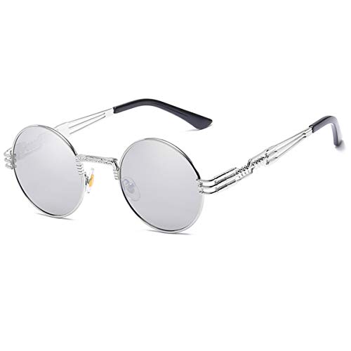 FGRYGF-eyewear Gafas de sol deportivas, gafas de sol vintage, Steampunk Goggles Sunglasses Men Women Vintage Round Sun Glasses For UV400 Female Male Retro Oculos QF022 QF022-C9