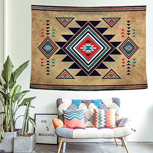 FGVBWE4R Tapiz Colgante de Pared Suroeste Nativo Americano Arte Decorativo de Pared Colchas Aztecas Hojas 150x200cm-150x200cm
