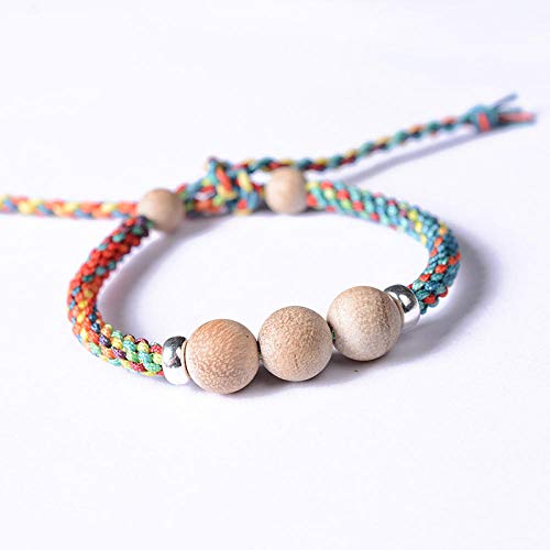 FHIKLW bracelet Pulseras Mujer，Mano De Madera De Alcanfor Trenzada Cuerda   Repelente De Mosquitos Niños Y Niñas Sin Perfume Hecho A Mano