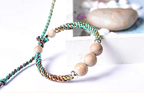 FHIKLW bracelet Pulseras Mujer，Mano De Madera De Alcanfor Trenzada Cuerda   Repelente De Mosquitos Niños Y Niñas Sin Perfume Hecho A Mano