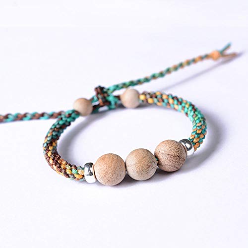 FHIKLW bracelet Pulseras Mujer，Mano De Madera De Alcanfor Trenzada Cuerda   Repelente De Mosquitos Niños Y Niñas Sin Perfume Hecho A Mano