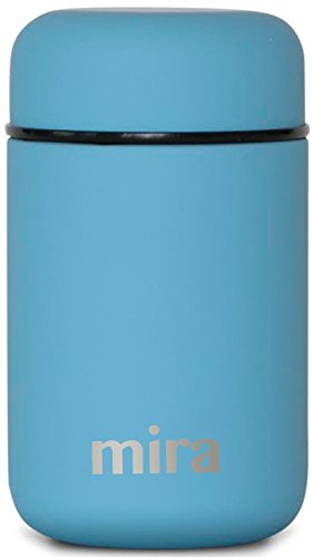 Fiambrera de MIRA. Fiambrera con Termo de Acero Inoxidable y Cierre al Vacío, de 400 ml (13.5 oz), Cielo Azul