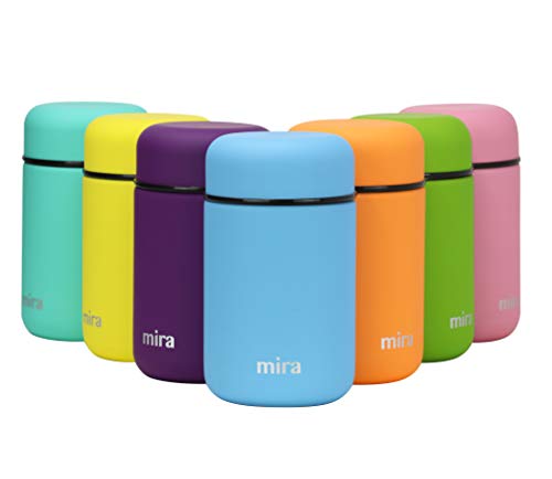 Fiambrera de MIRA. Fiambrera con Termo de Acero Inoxidable y Cierre al Vacío, de 400 ml (13.5 oz), Cielo Azul