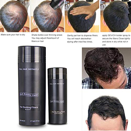 Fibras Capilares 27,5 gramos-Caida Cabello Hombre/Mujer-Pelo Densa-Disimular Calvicie Al Instante-Peluca Natural-Mejorar Rayita-100 Natural