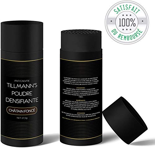 Fibras Capilares Castaño Oscuro 2 Unidades de 27.5 g – 100% Natural Fibra Capilar Para Mujeres y Hombres – Queratina Para el Cabello – Disimula la Calvicie Al Instante
