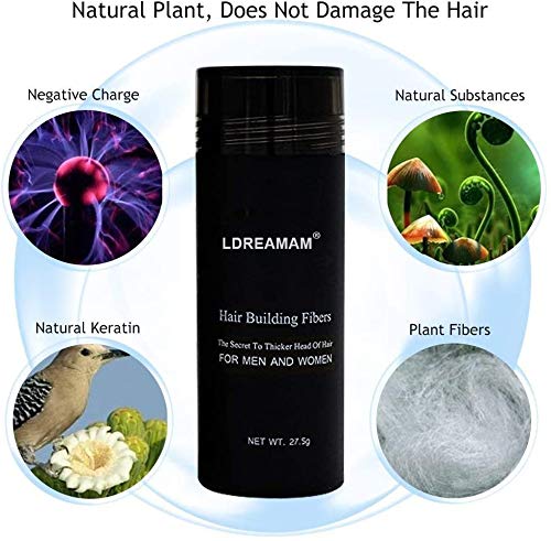 Fibras Capilares,Crecimiento del Cabello Fibras,Fibras Capilares de Queratina para Cabello,Corrector para adelgazamiento del cabello Aerosol para el cabello,Disimula al Instante Calvicie