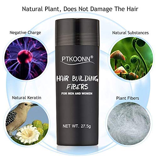 Fibras Capilares,Hair Building Fibers,Hair Loss Concealer,Fibre Construcción de pelo Fibras de Cabello Naturales Negro 27.5g