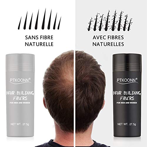 Fibras Capilares,Hair Building Fibers,Hair Loss Concealer,Fibre Construcción de pelo Fibras de Cabello Naturales Negro 27.5g