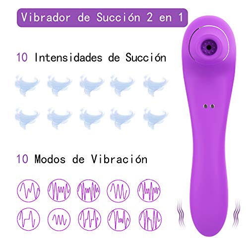 FIDECH Masajeador Portátil,10 Modos de Frecuencia, Silicona Suave, Impermeable, Carga USB