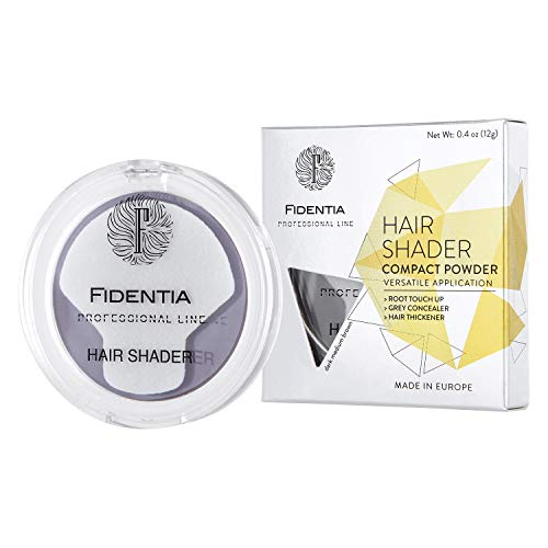 Fidentia corrector para el cabello - polvo para el cabello para espesar, ocultar la base, cubierta para el cabello gris - 12g marrón medio oscuro