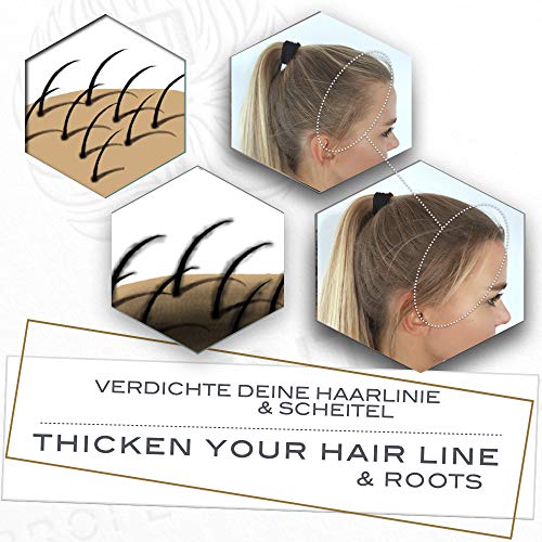 Fidentia corrector para el cabello - polvo para el cabello para espesar, ocultar la base, cubierta para el cabello gris - 12g marrón medio oscuro