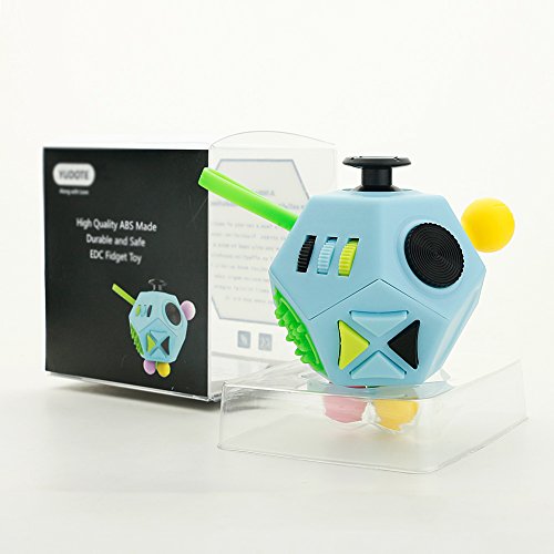 Fidget cubo II juguetes antiestrés actualizados 12 lados gadgets dodecaedro ayudan a reducir el estrés, la ansiedad, el nerviosismo o el tiempo de matar a los niños adultos con TDAH Autismo Azul claro