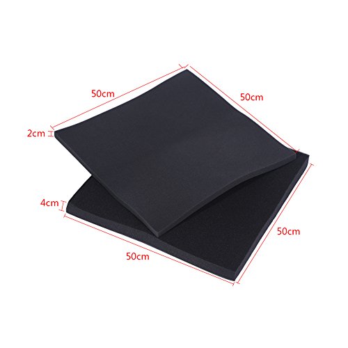 Filtro Bioquímico de Acuario Espuma de Filtro de Acuario Almohadilla de Esponja de Filtración para Acuario 50 x 50 x 4 Cm